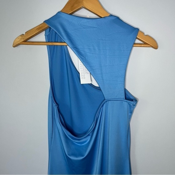 Urban Outfitters Silence + Noise Yasemine Asymmetrical Blue Maxi Dress Sz M NWT - Picture 14 of 16